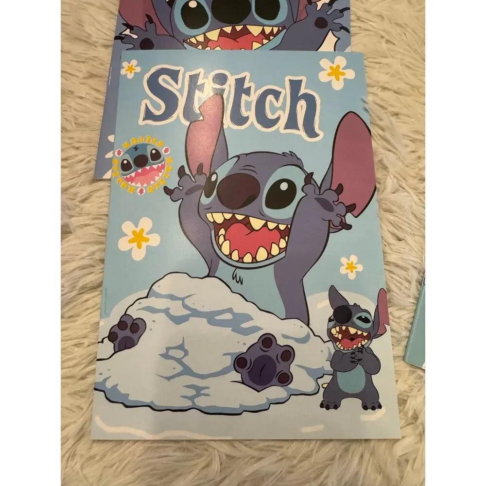 Disney Lilo and Stitch thin notebooks bundle of 4 with blue different design